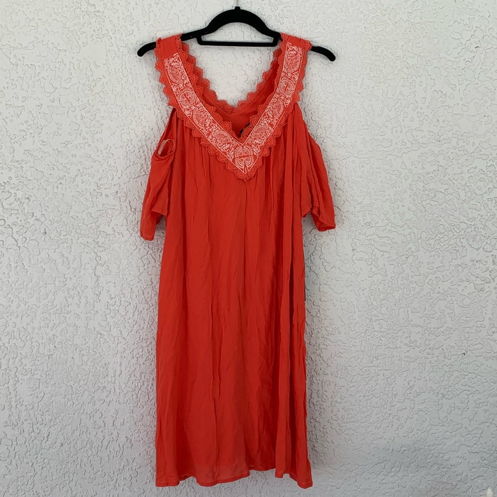 AS U WISH DRESS WITH EMBROIDERY DETAILS AND CUT OUT SLEEVES